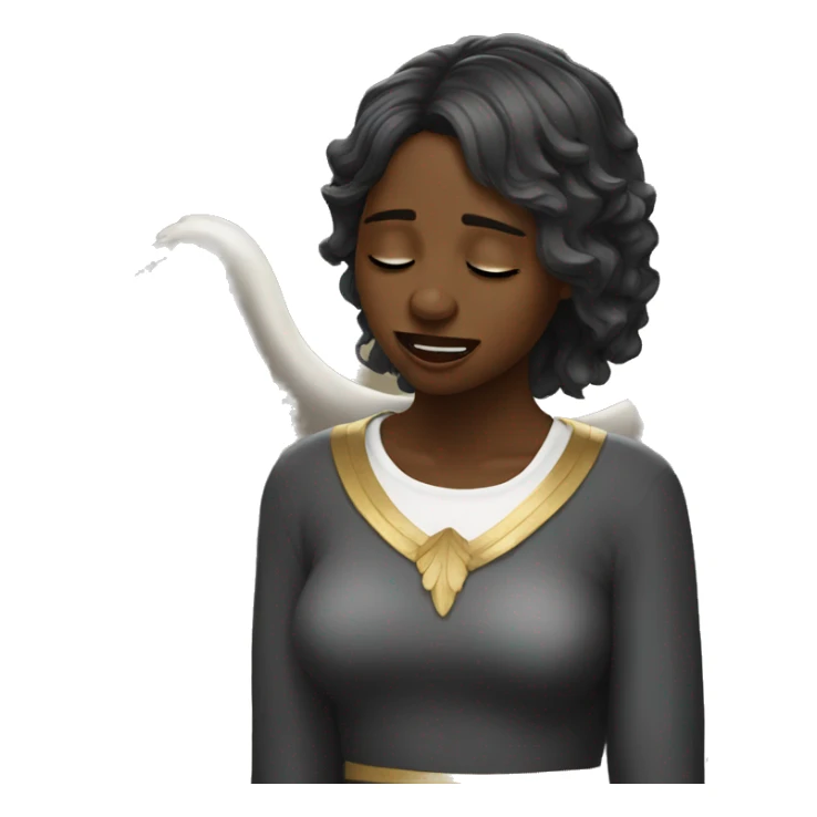 Black angel woman crying sticker