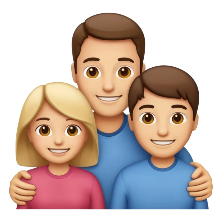 Emoji de família com pai e quatro família  sticker