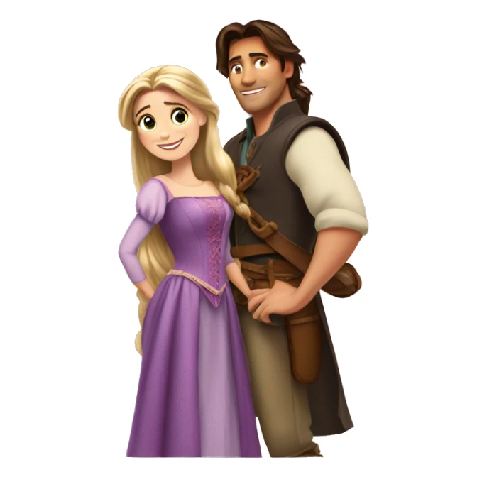 Rapunzel with Flynn rider sticker