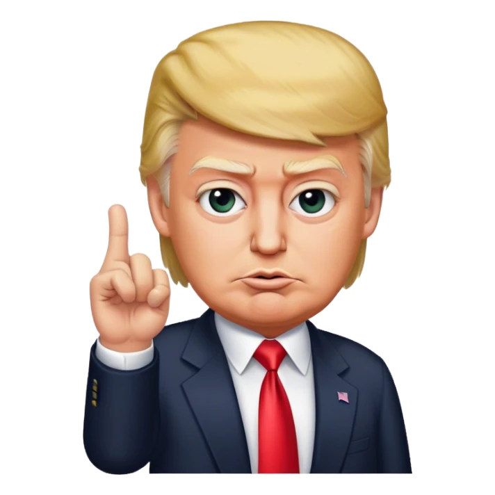 Donald  Trump shows one finger photo  sticker
