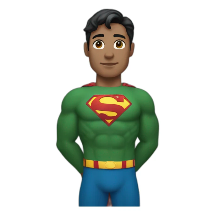 Avatar of Superman wears forest green clothes sticker