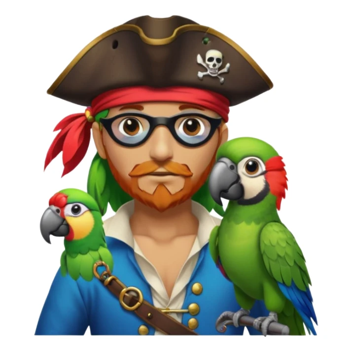 pirate and parrot sticker