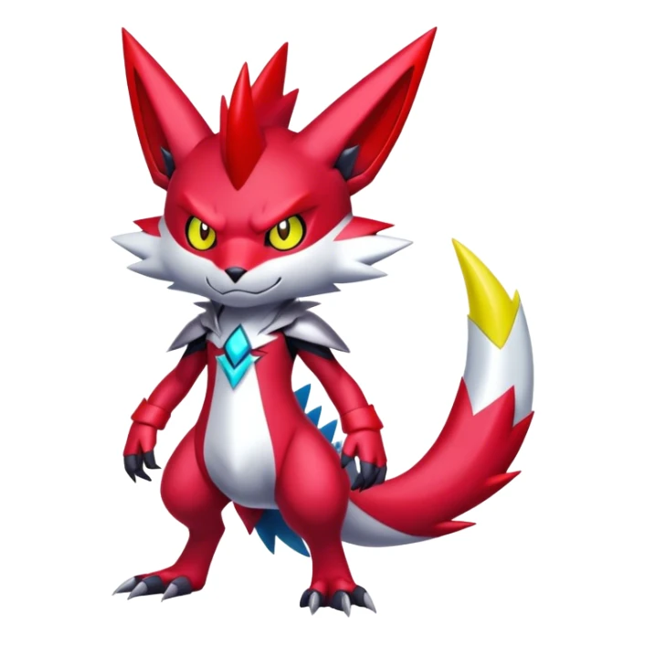 Cool Edgy Shiny Digimon-Weavile-Zangoose-hybrid full body sticker