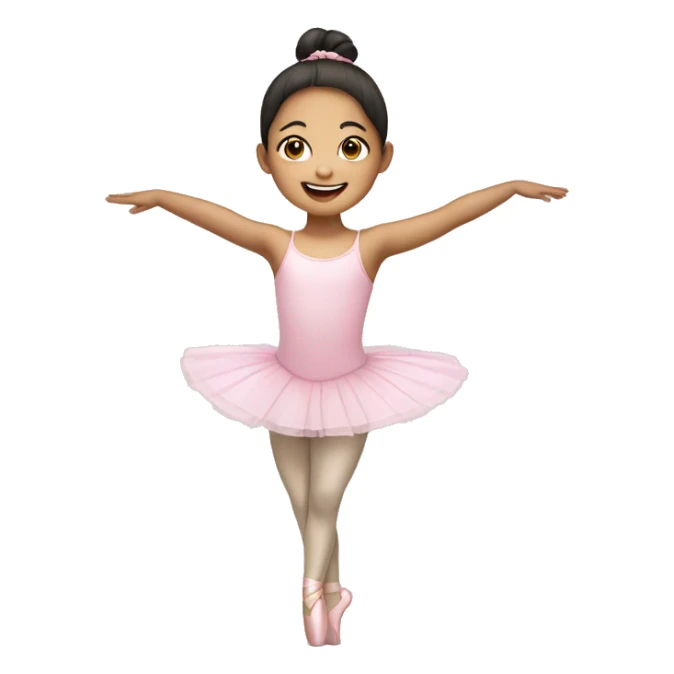A 5-year old asian girl is happy in ballet suit   sticker