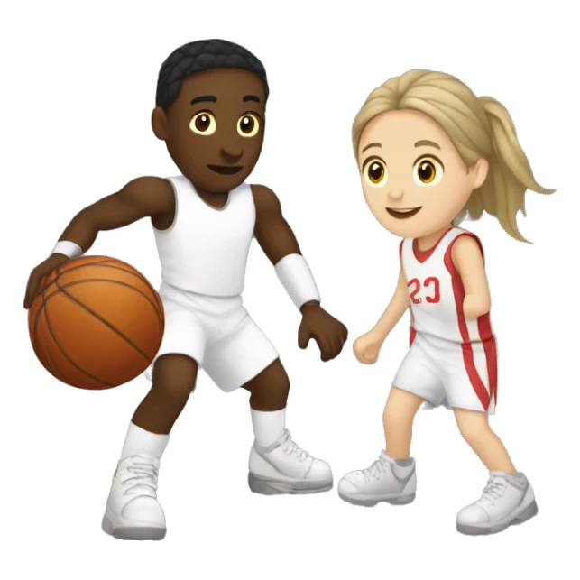 Rec and white Knight playing  girls basketball sticker
