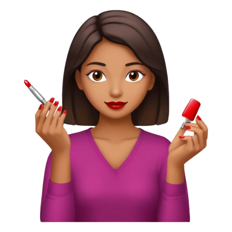 carita pintandose las uñas sticker