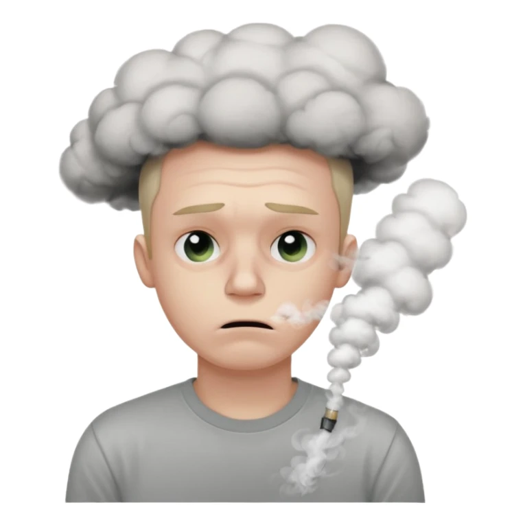 guy with laptop, smoke rising from head, stressed sticker