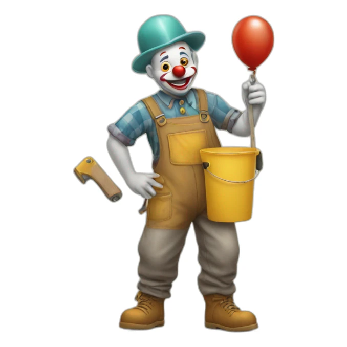 Clown doing manual labour for the rest of his life sticker
