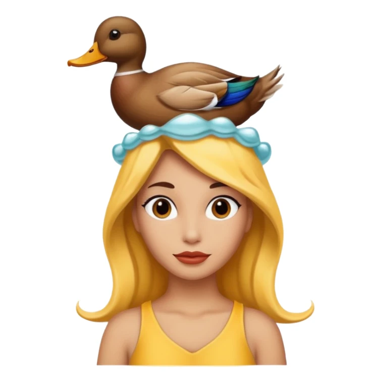 Sirena con un pato en la cabeza sticker