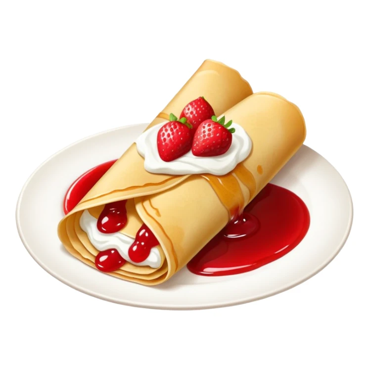scandinavian thin rolled crepes with jam and sour cream sticker