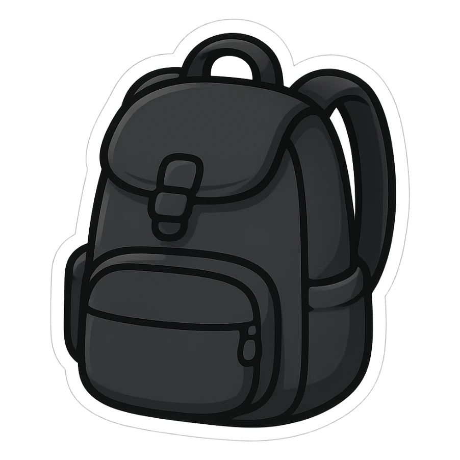 simple black backpack sticker