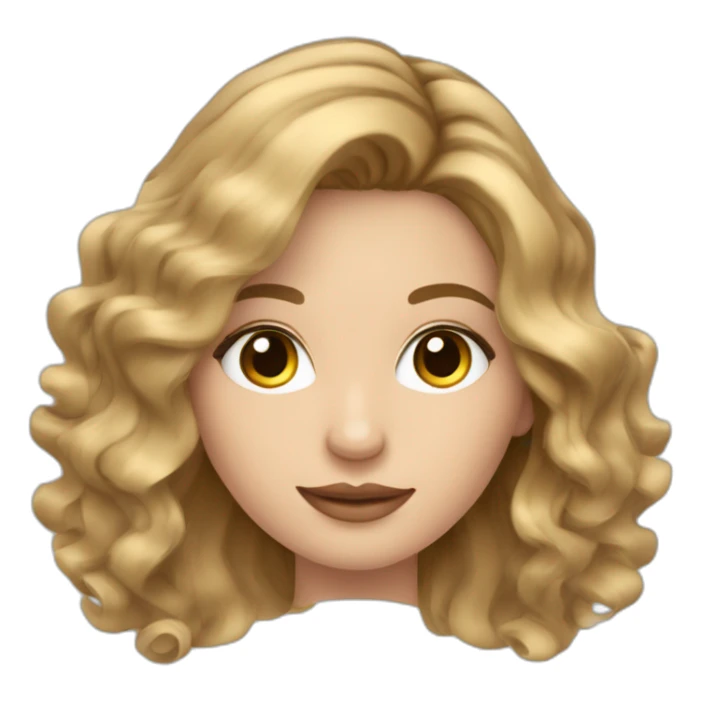 Mujer de cabello rubio tipo balayage creando contenido para redes sociales sticker