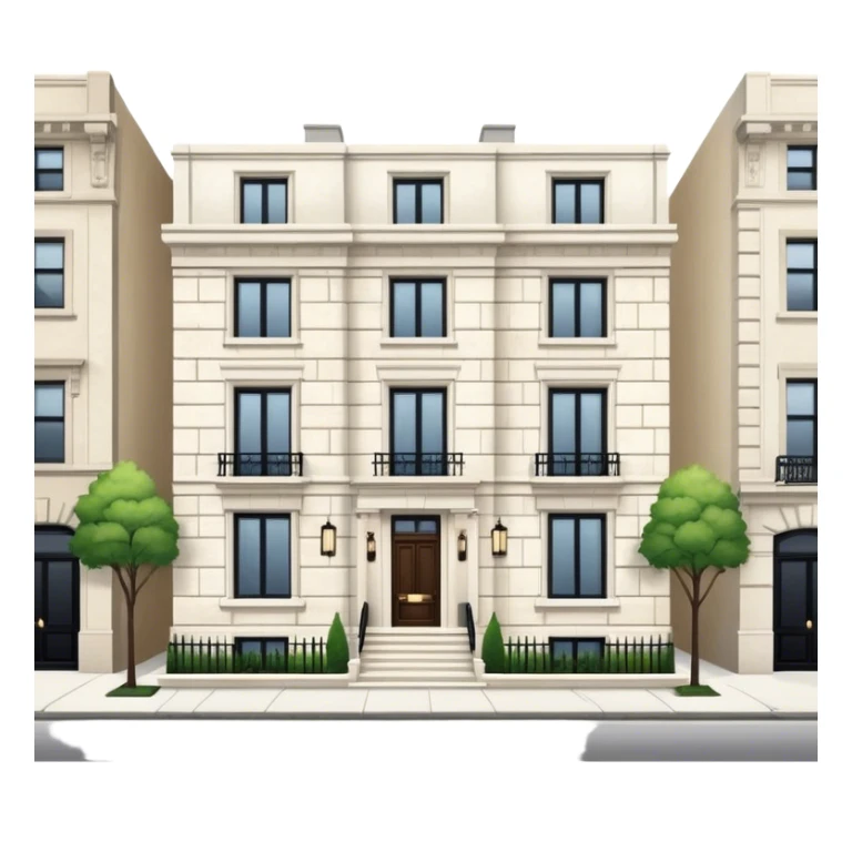 upper east side townhouse, white limestone, classic modern, exterior view sticker