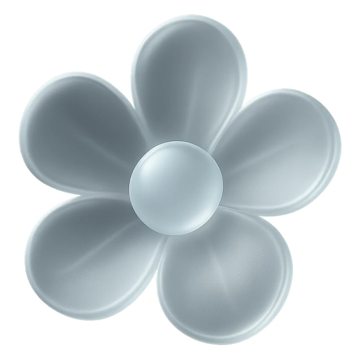 transparent flower, shiny and translucent glass style sticker