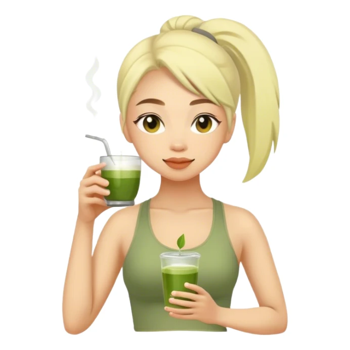 Girl going to yoga drinking matcha sticker