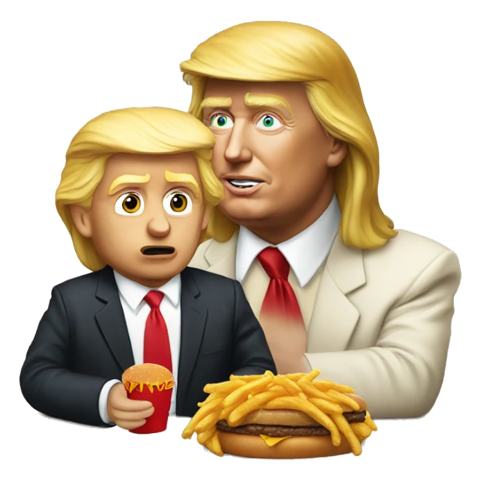 Donald trump eating McDonalds with Jesus sticker