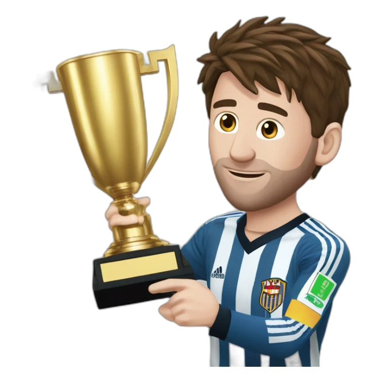 Messi avec le trophée du meilleur gardien  sticker
