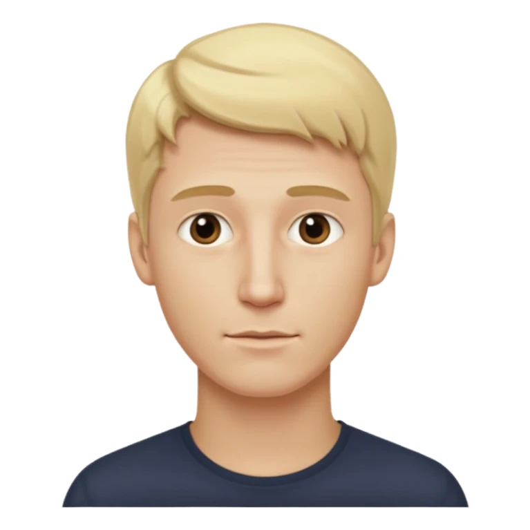 Make me a white man woth blonde hair that has an extra extra long neck sticker