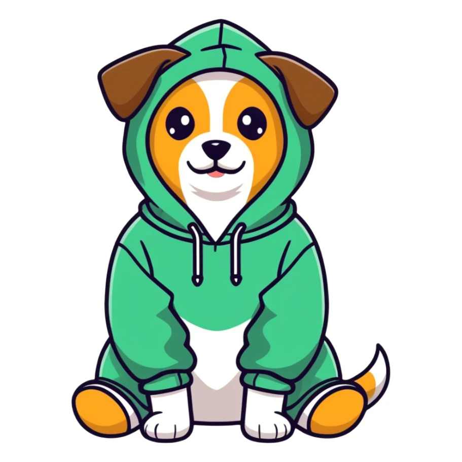 Dog wearin a hoodie sticker
