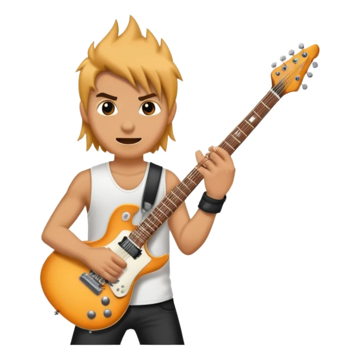 rock and roll hand gesture, electric guitar, heavy metal band sticker