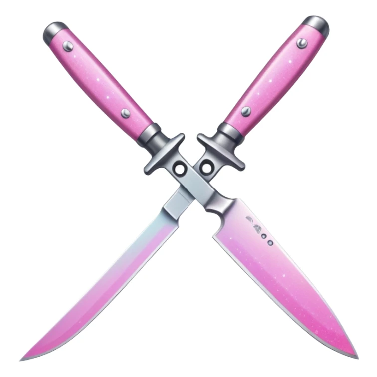 Pink ombré knife with glitter sticker