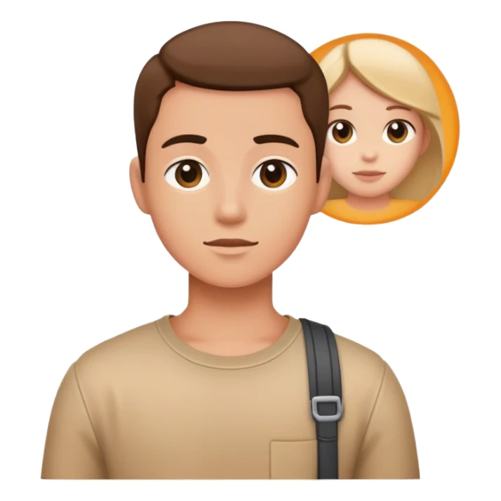 young character standing with a small help icon or question mark above their shoulder sticker