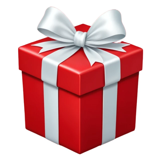 a red gift with a white bow that opens and red hearts fly out of it sticker