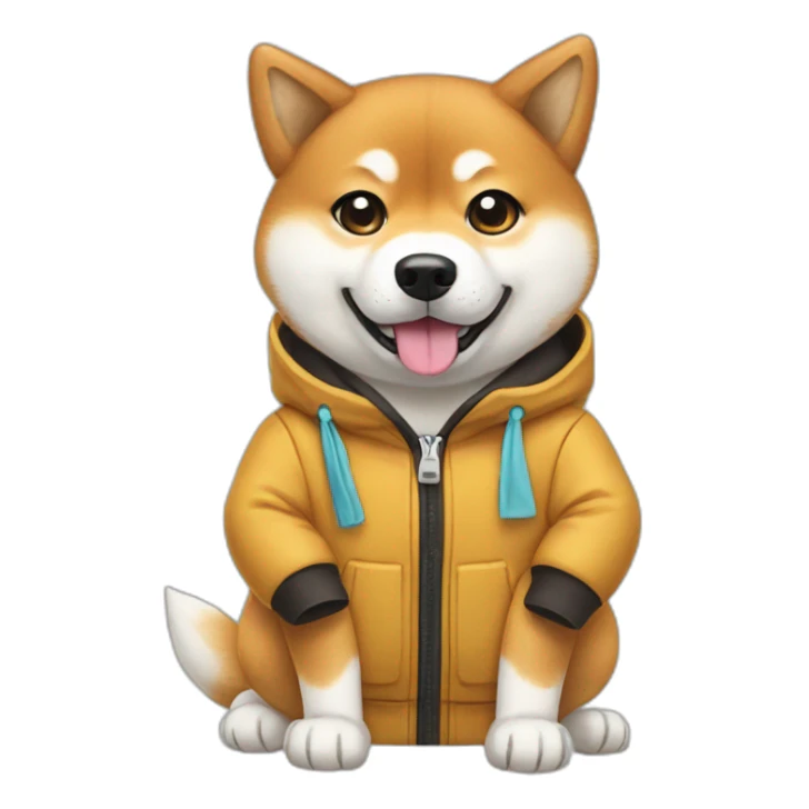 Shiba inu wearing loads of clothes  sticker