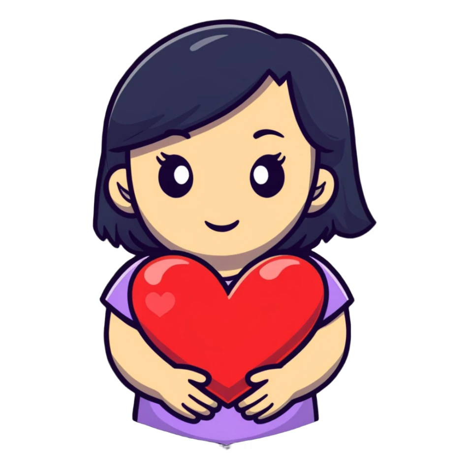 Girl with Heart  sticker