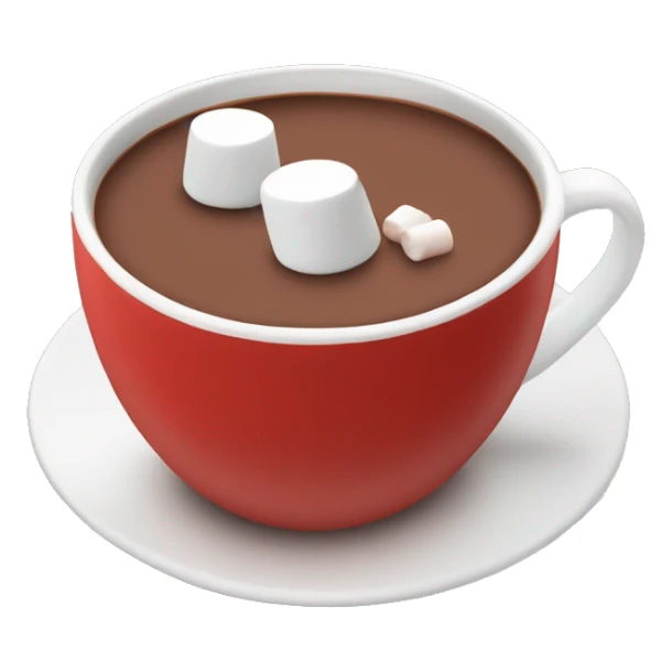 red mug of hot chocolate with marshmallows sticker