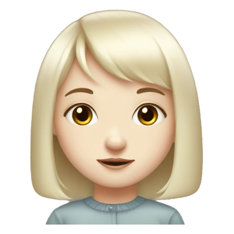 cute pale girl, russian alike with bangs sticker