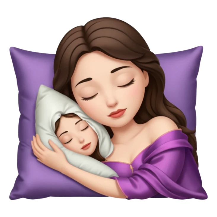 sleeping beauty brunette white girl with a silk pillow sticker