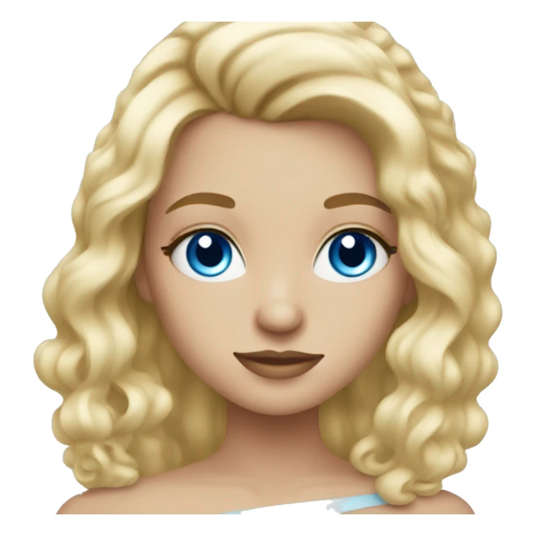 Nice blonde girl with mascara and blue eyes sticker
