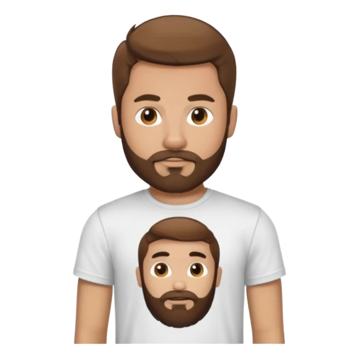 Junge, mit T-Shirt, wo drauf Sadik steht mit Bart und braune Haare sticker