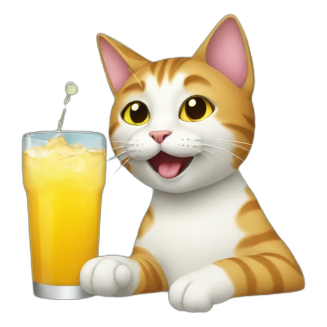 cat drinking  sticker