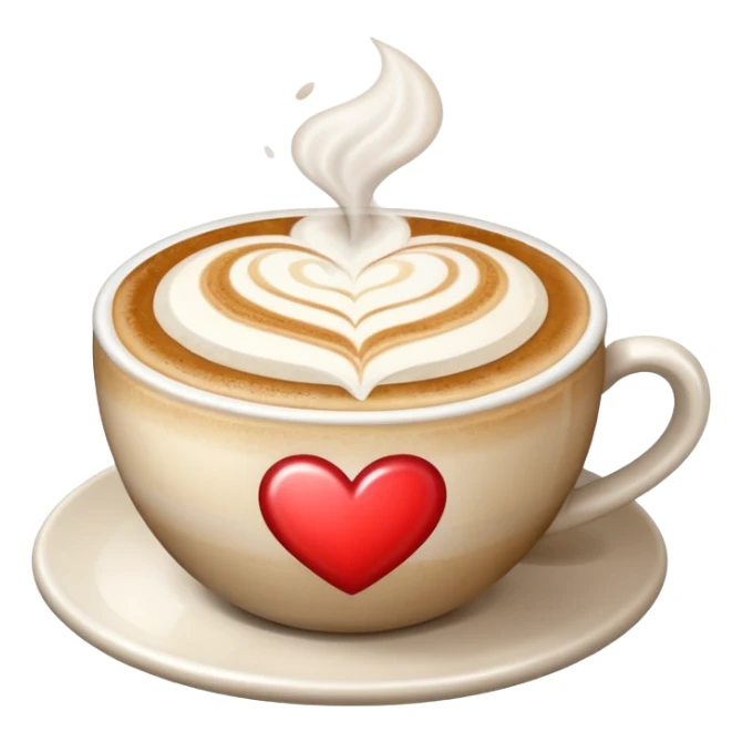 steaming cappuccino with a heart on top sticker