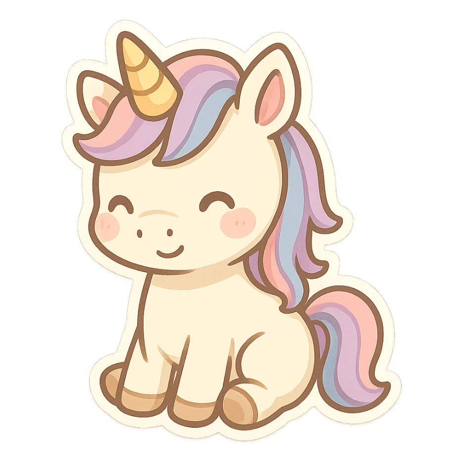 unicorn, chibi stickers style sticker