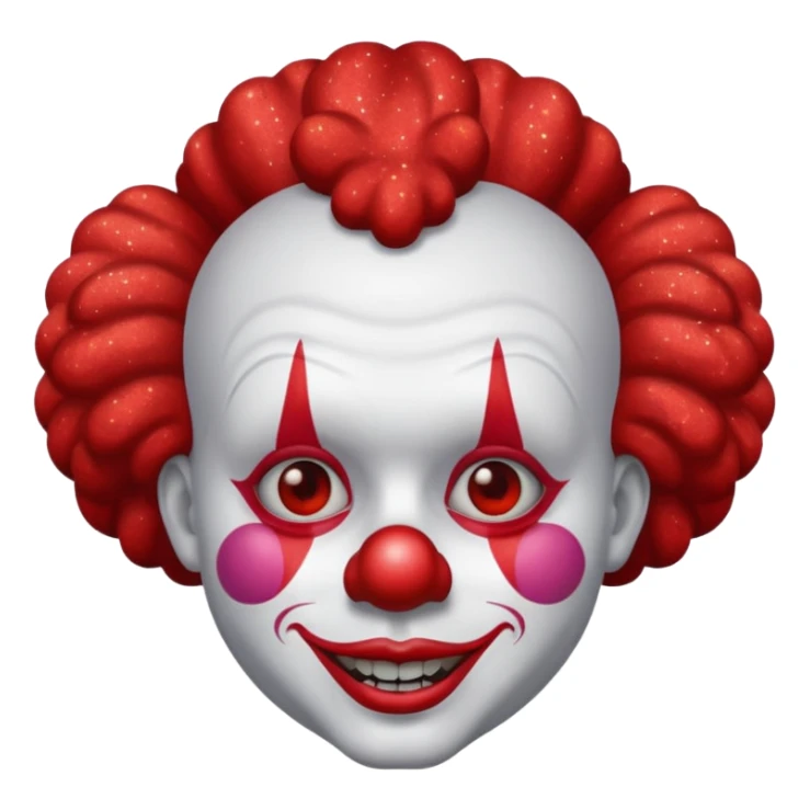 red glitter clown with the neutre facial expression sticker