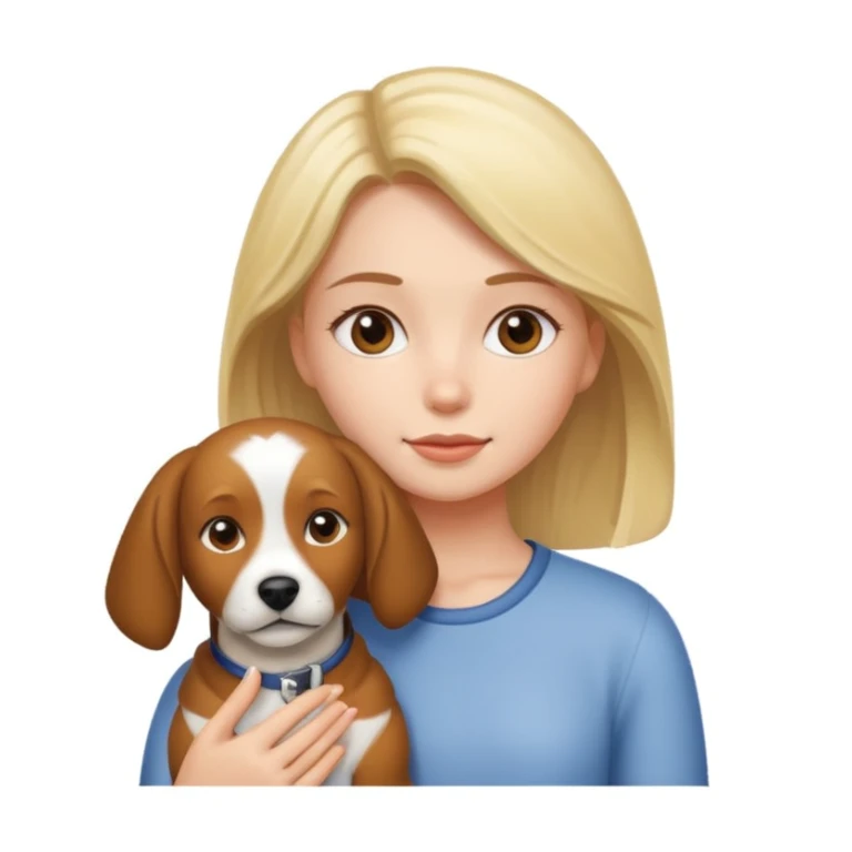 girl and her pet dog sticker