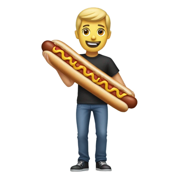 Tyler Lancaster with a hotdog sticker