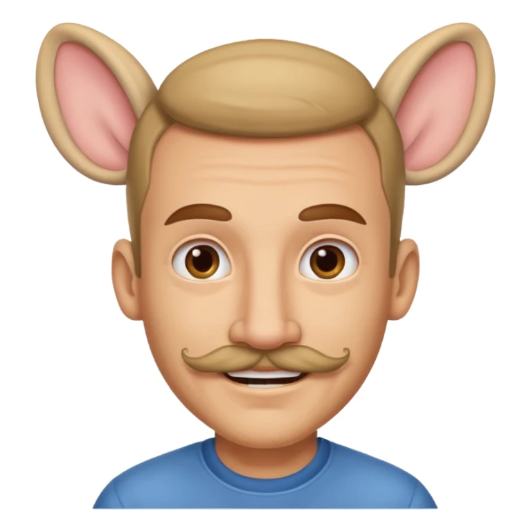 pig huge ears man with mustache sticker