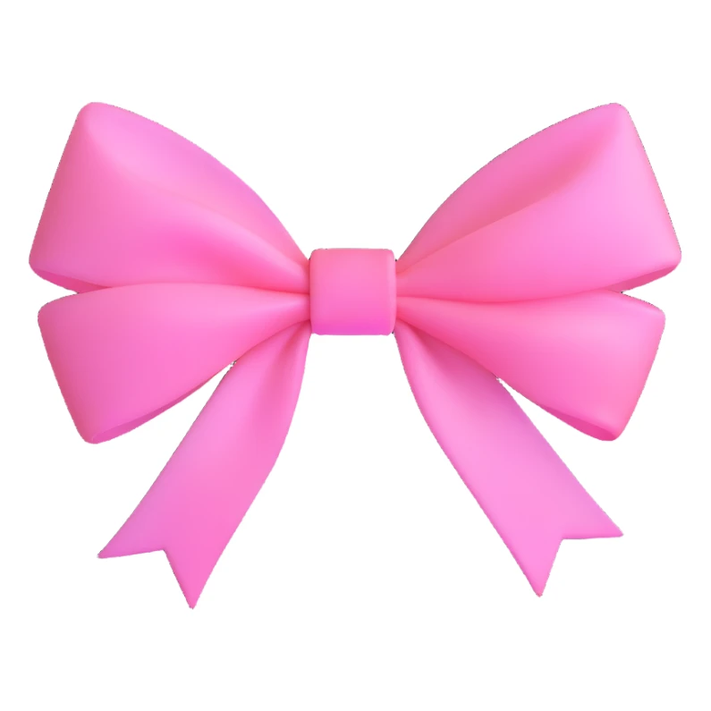 pink bow with frosted glass effect sticker