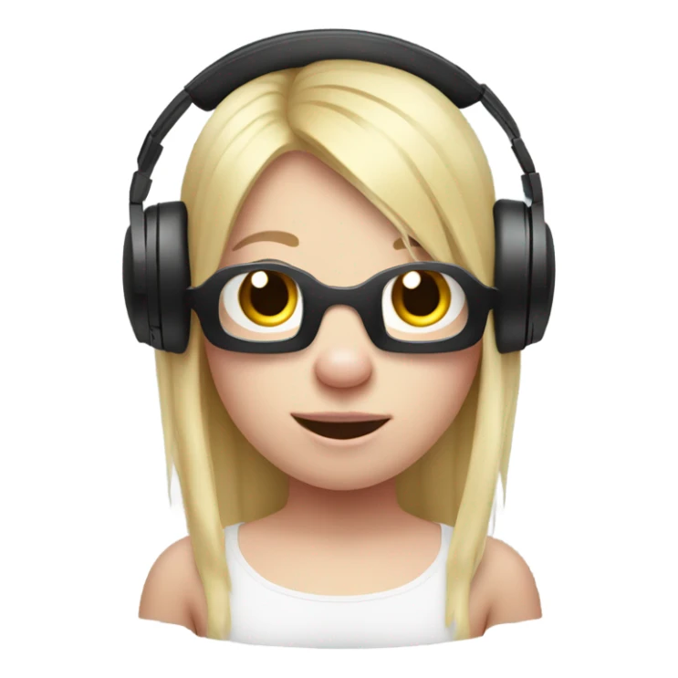 A Pig with a gaming headset on and blonde hair  sticker