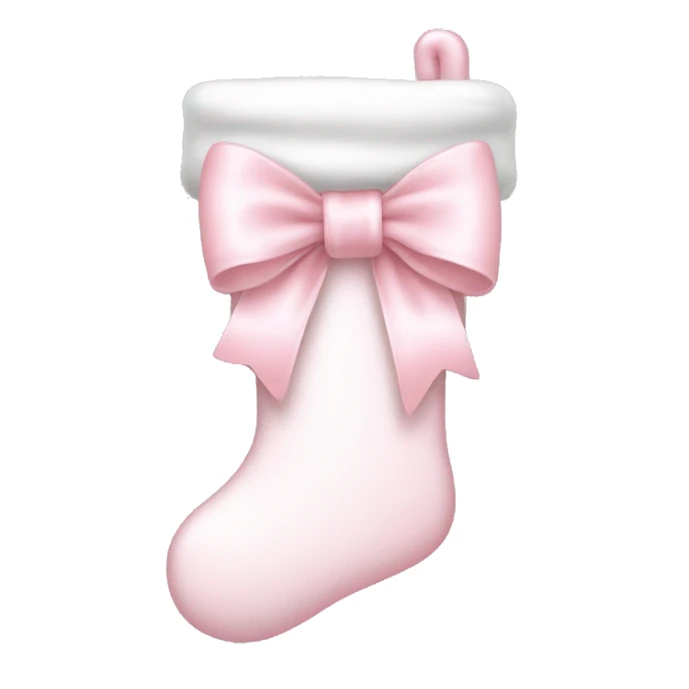 pale pink and white stocking with pale pink bow sticker
