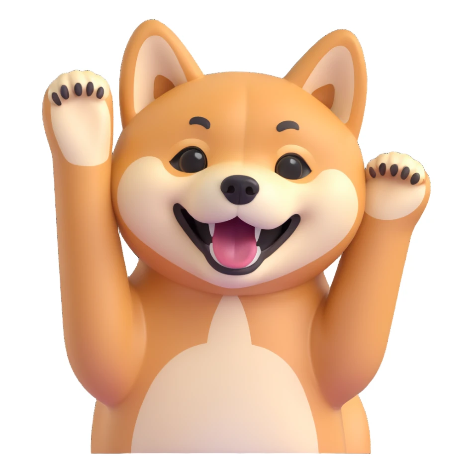 shiba inu, excited sticker