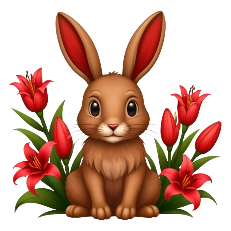 Hase mit roten Lilien sticker
