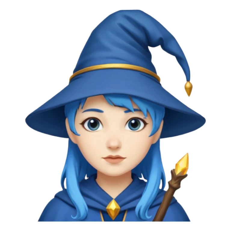 wizard woman with blue hair sticker
