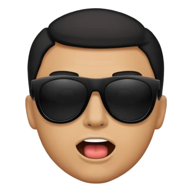 a bold man with black sunglasses and his mouth opened sticker