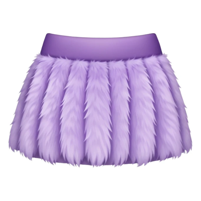 super realistic light purple fur mini skirt isolated sticker