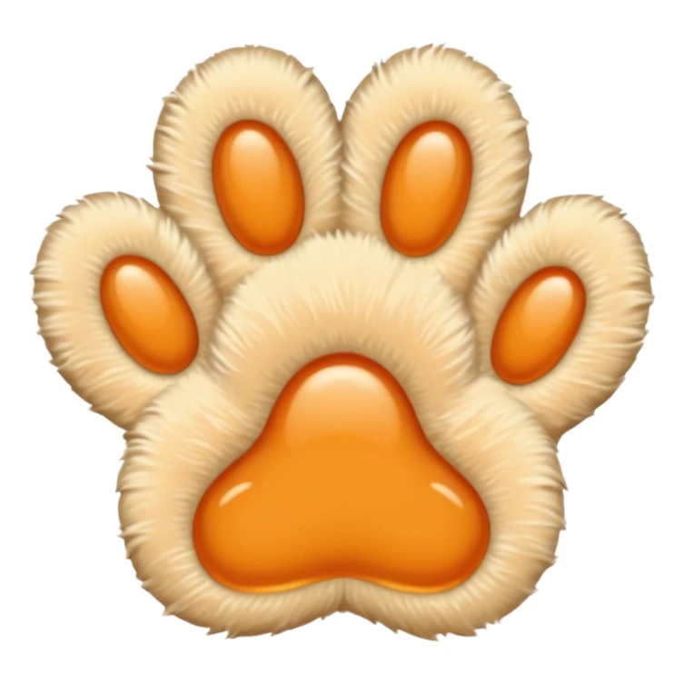 a very light pale pastel orange #FFA500 pawprint sticker
